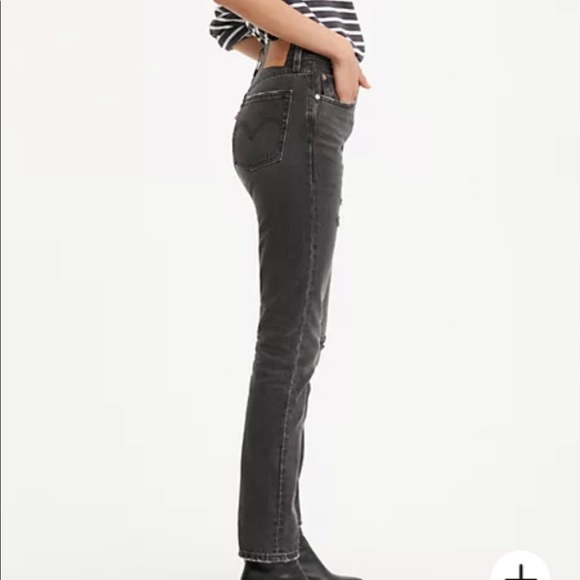 Levi 501s Skinny Jeans in Black Stick size 26w 28l - Picture 3 of 9